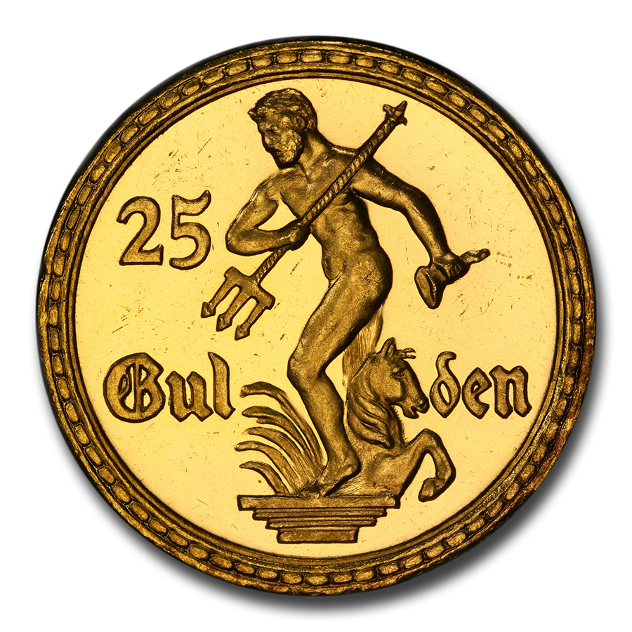 1923 Germany Gold 25 Gulden PR-65 Cameo PCGS (Danzig)