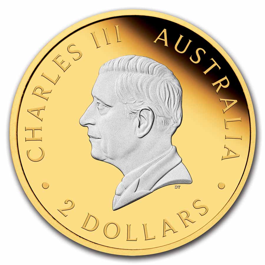 2025 Australia 2 oz Silver Kangaroo Proof (Reverse Gilded)