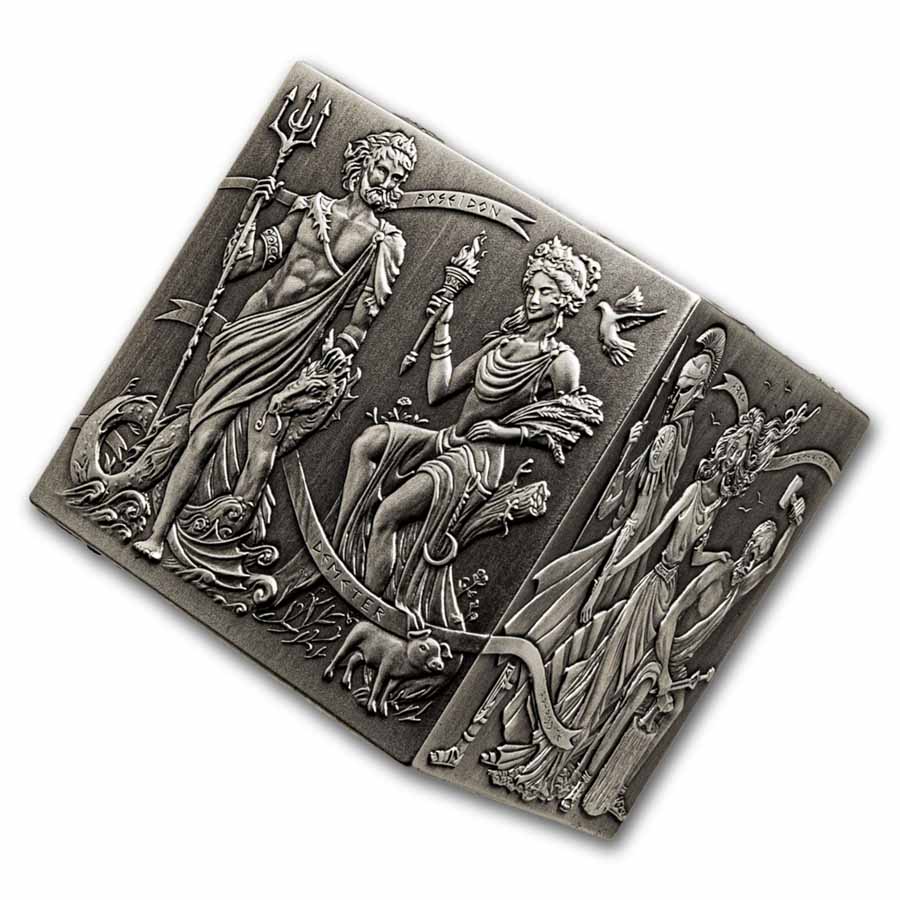 2025 Burundi 1 kilo Silver Antique Greek Gods Cube Shaped Coin