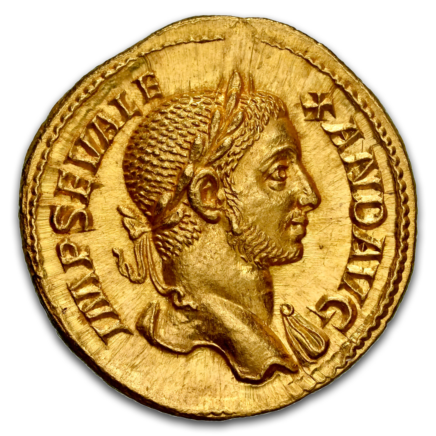 Roman Empire AV Aureus Sev Alexander (222-235 AD) Ch MS NGC (5/4)