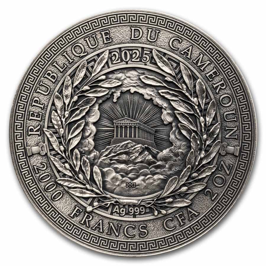 2025 Republic of Cameroon 2 oz Silver Greek Mythology; Apollo