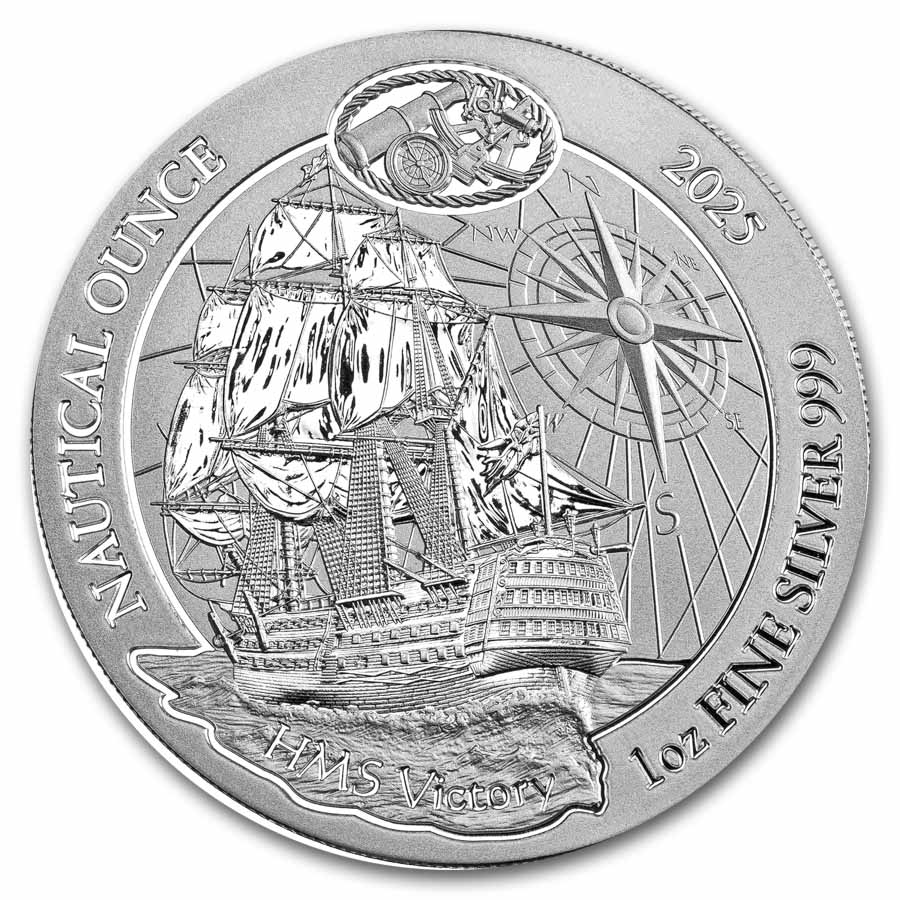 2025 Rwanda 1 oz Silver Nautical Ounce 260 Yrs of HMS Victory BU