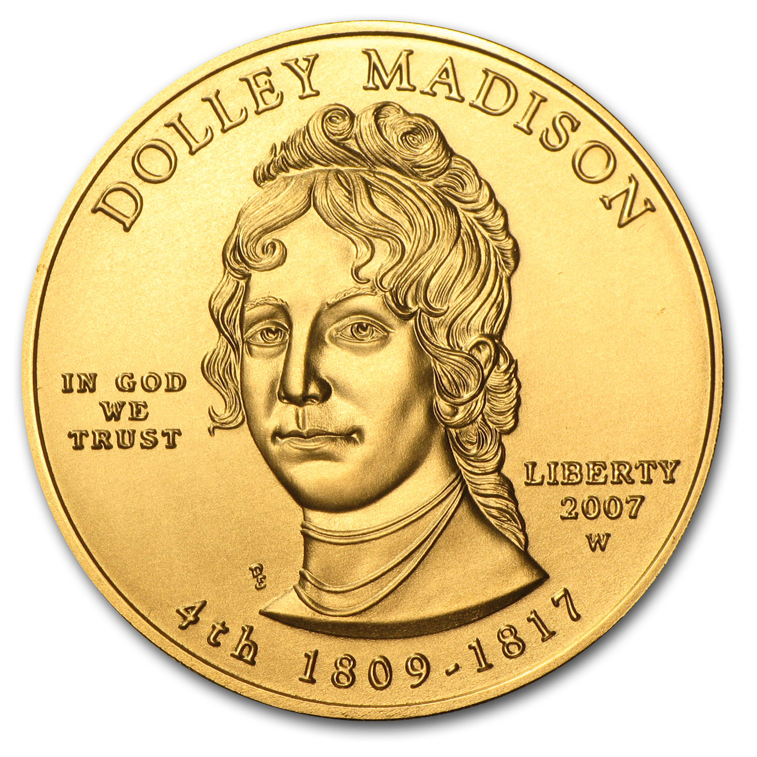 2007-W 1/2 oz Gold Dolley Madison BU (w/Box & COA)