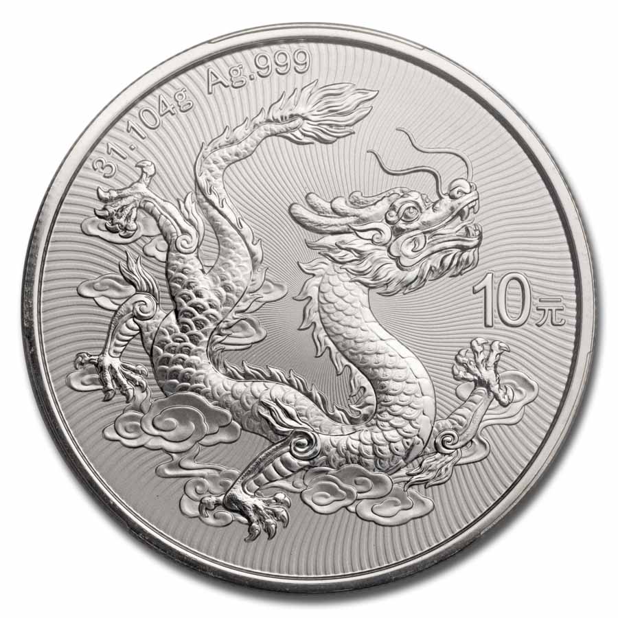2025 China 1 oz Silver Dragon MS-70 PCGS (First Strike, Dragon)