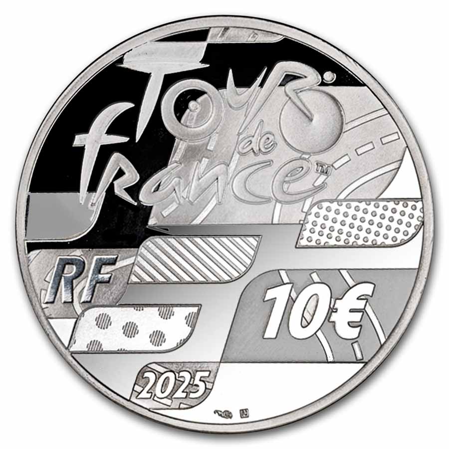 2025 Proof Silver €10 Tour de France w/ Box & COA