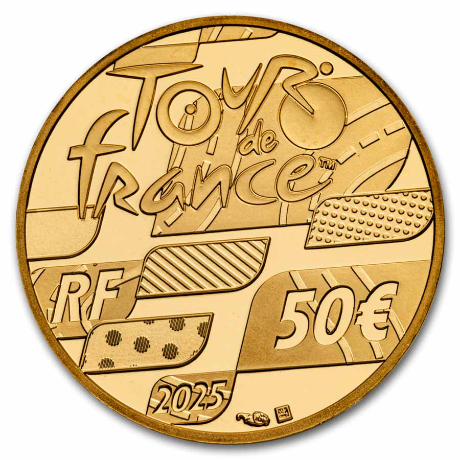 2025 1/4 oz Proof Gold €50 Tour de France Route w/ Box & COA