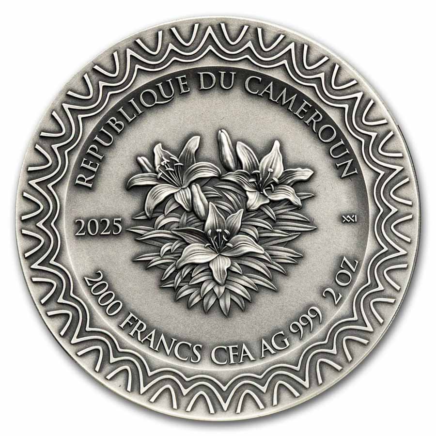 2025 Cameroon 2 oz Silver Celestial Beauty; Aurora (w/ Box & COA)