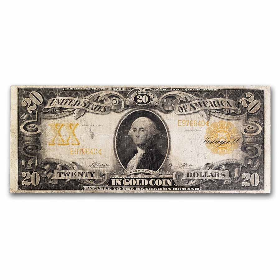 1906 $20 Gold Certificate Fine (Fr#1184)