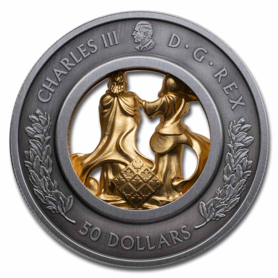 2025 Canada 2 oz Silver $50 Allegories of Justice and Truth
