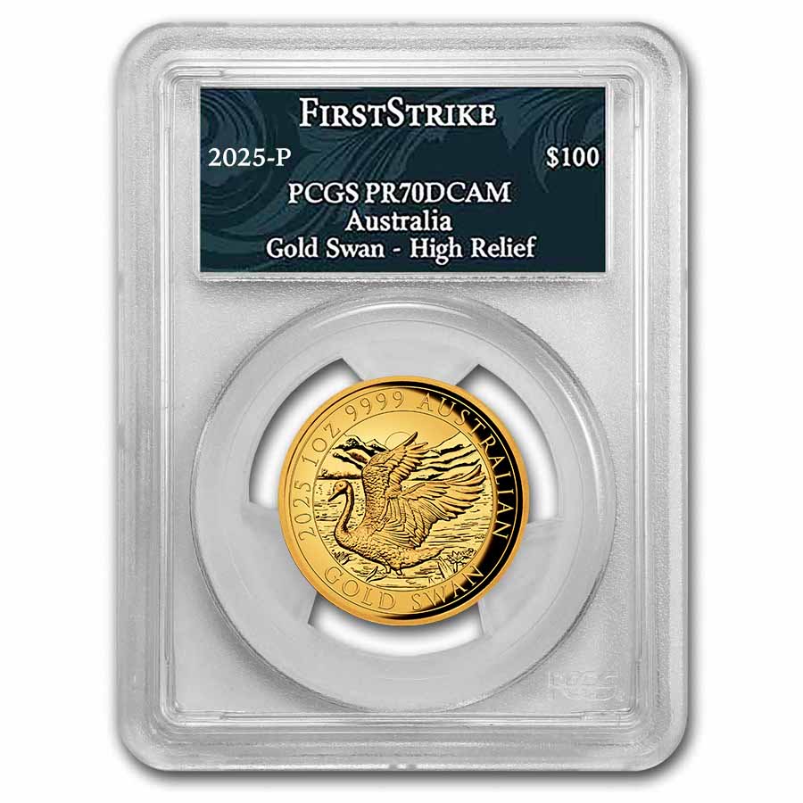 2025 Australia 1 oz Gold Swan PR-70 PCGS DCAM HR (FS, Swan Label)
