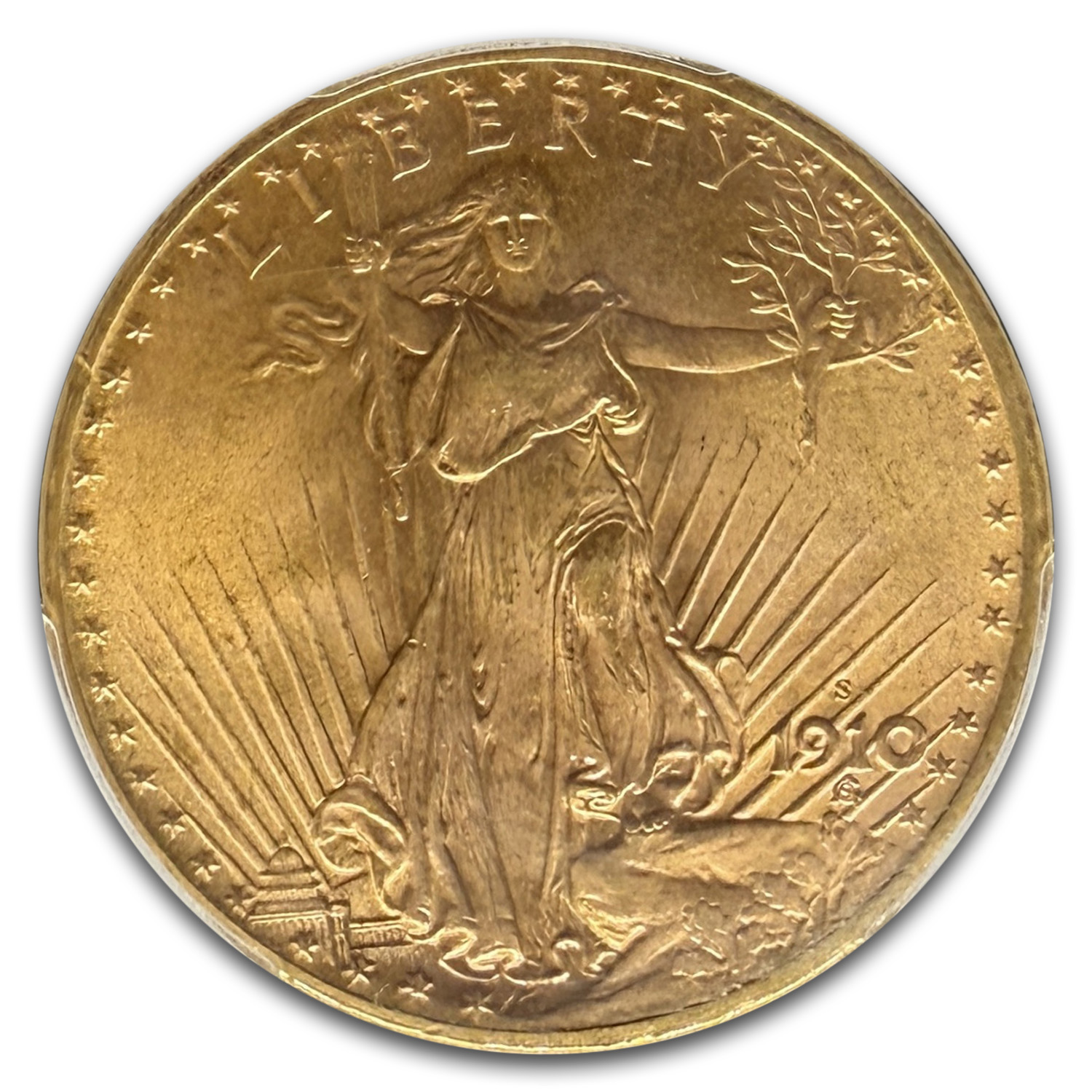 1910-S $20 St Gaudens Gold Double Eagle MS-66 PCGS