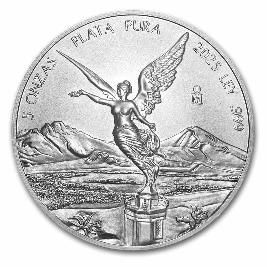 2025 Mexico 5 oz Silver Libertad PR-70 PCGS (First Day Issue)