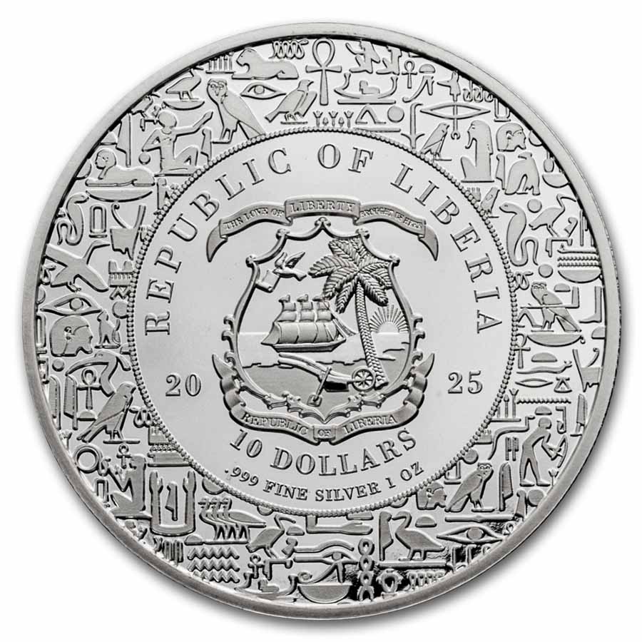 2025 Liberia 1 oz Silver Egyptian Heritage: Isis
