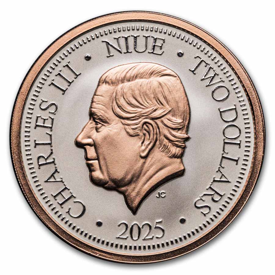 2025 Niue 1 oz Silver $2 Super Incused Rose Gold Kookaburra