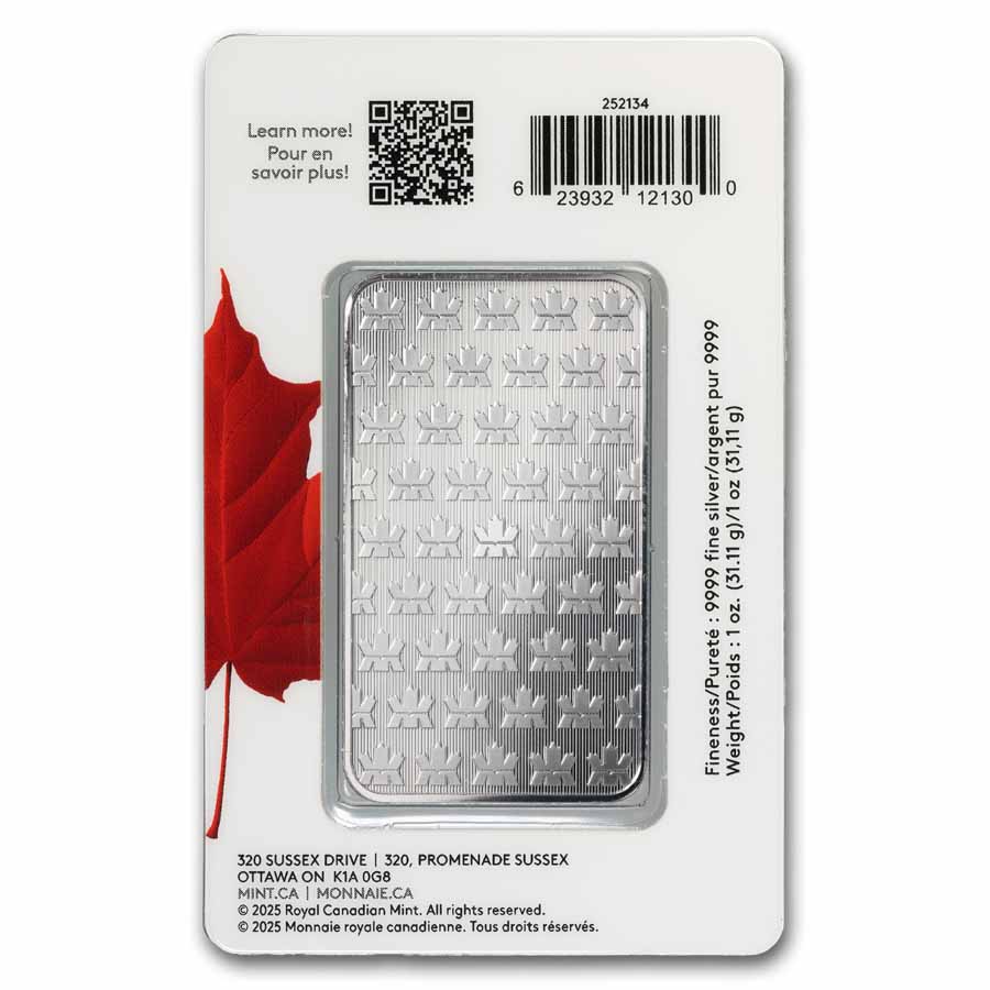2025 RCM 1 oz Silver Bar Proudly Canadian (Premium Bullion)