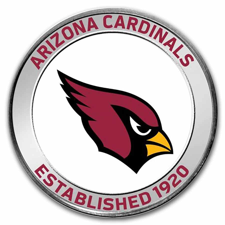 NFL Arizona Cardinals 1 oz Silver Colorized Round (w/Box)