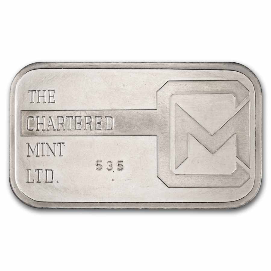 2 oz Platinum Bar - The Chartered Mint Ltd. (Mocatta Metals Corp)