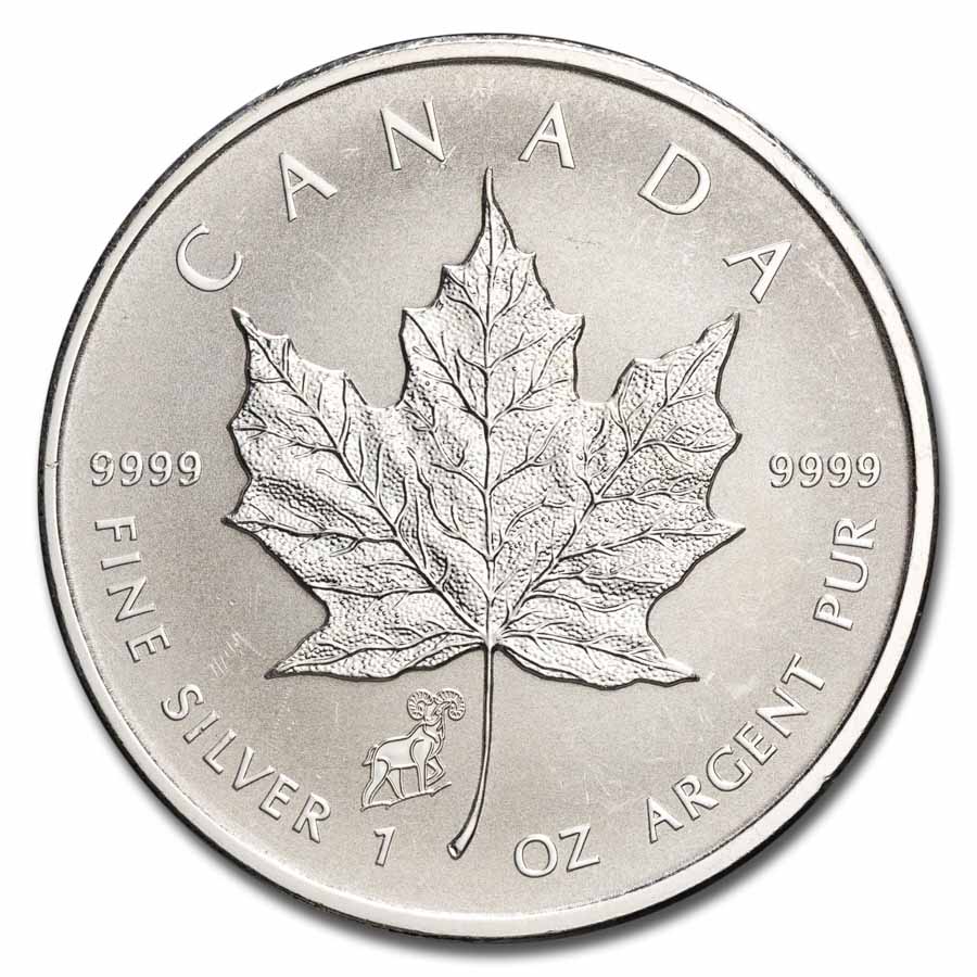 Canada 1 oz Silver Maple Leaf Privy Mark (Random, Abrasions)