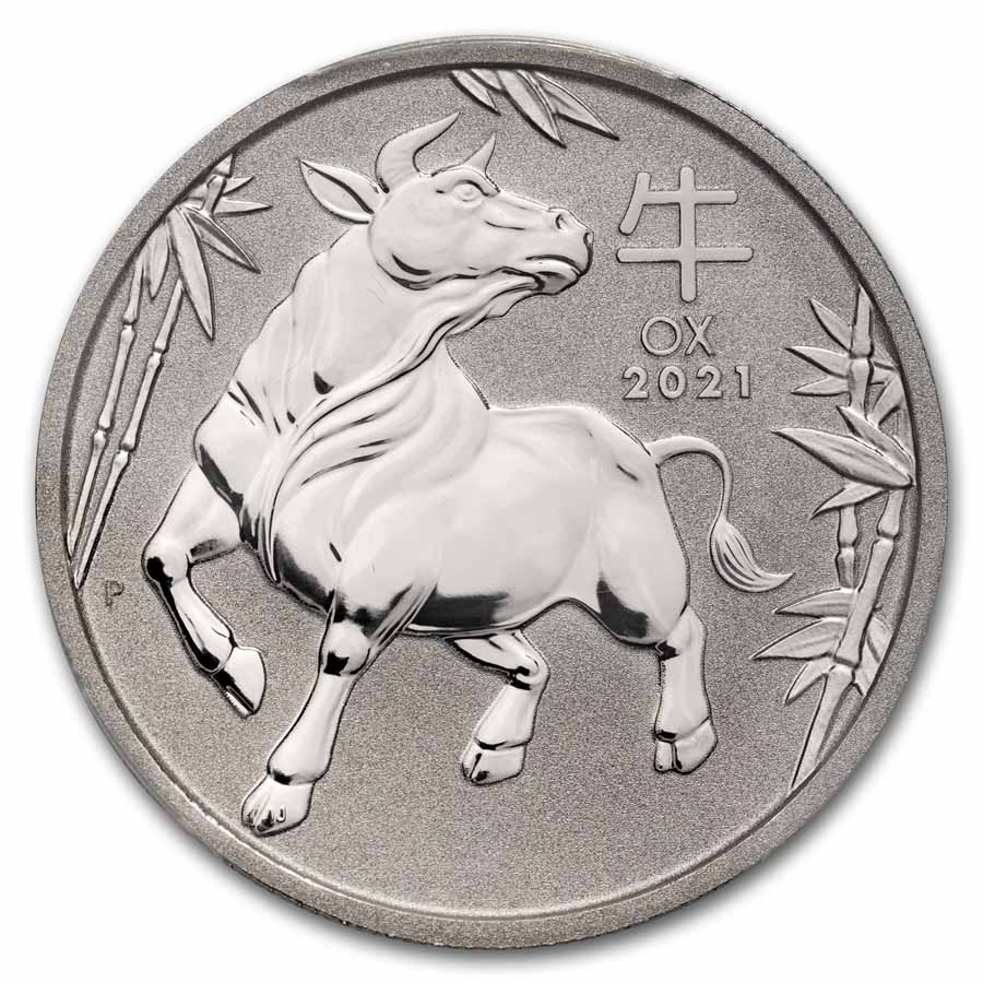 2021 AUS 1 oz Platinum Lunar Ox MS-70 PCGS (FDI)