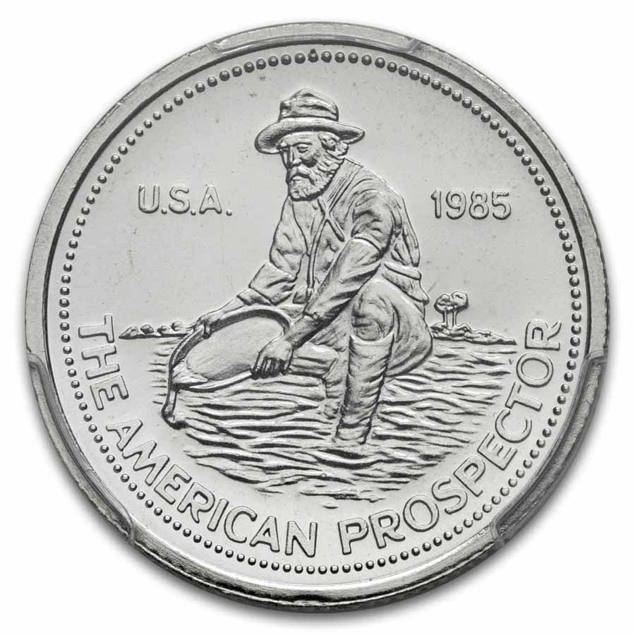 1985 1/10 oz Silver Round - Engelhard Prospector MS-68 PCGS