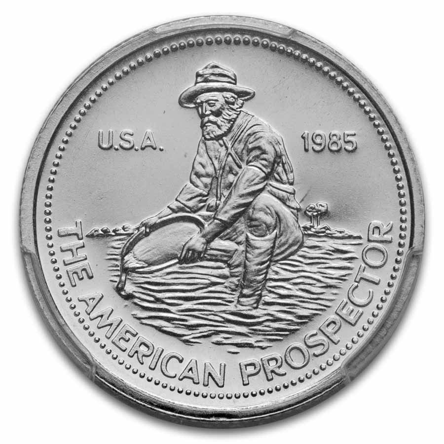 1985 1/10 oz Silver Round - Engelhard Prospector MS-69 PCGS