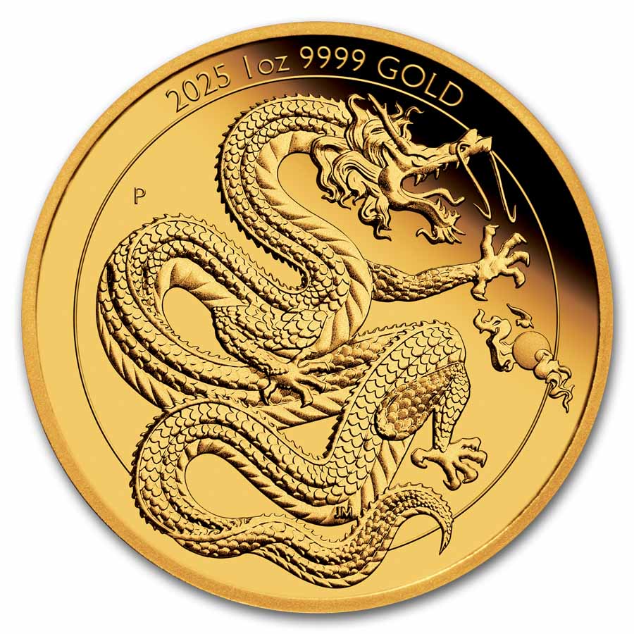 2025 Australia 1 oz Gold Dragon Proof (w/Box & COA)