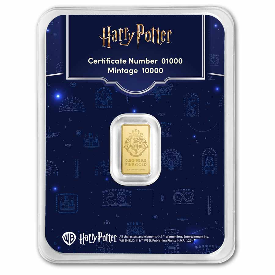Harry Potter 1/2 gram Gold Bar Harry Potter 25th Anniversary
