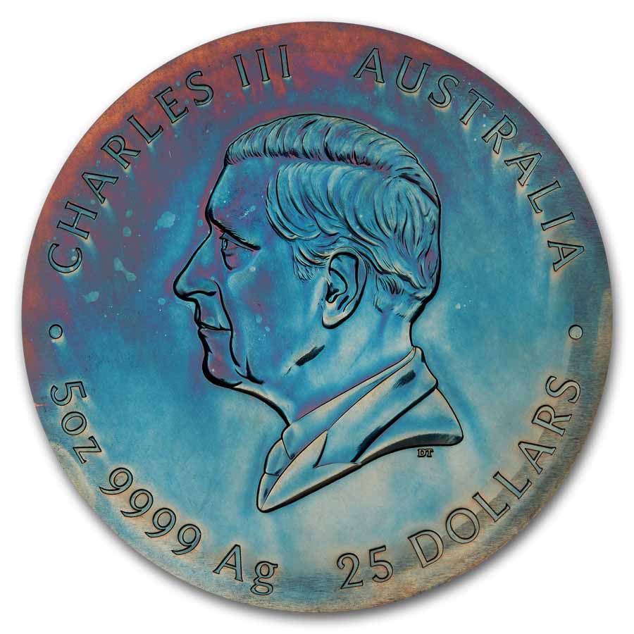 2025 AUS 5 oz Silver Colorized Extragalactic Antiqued (Box & COA)