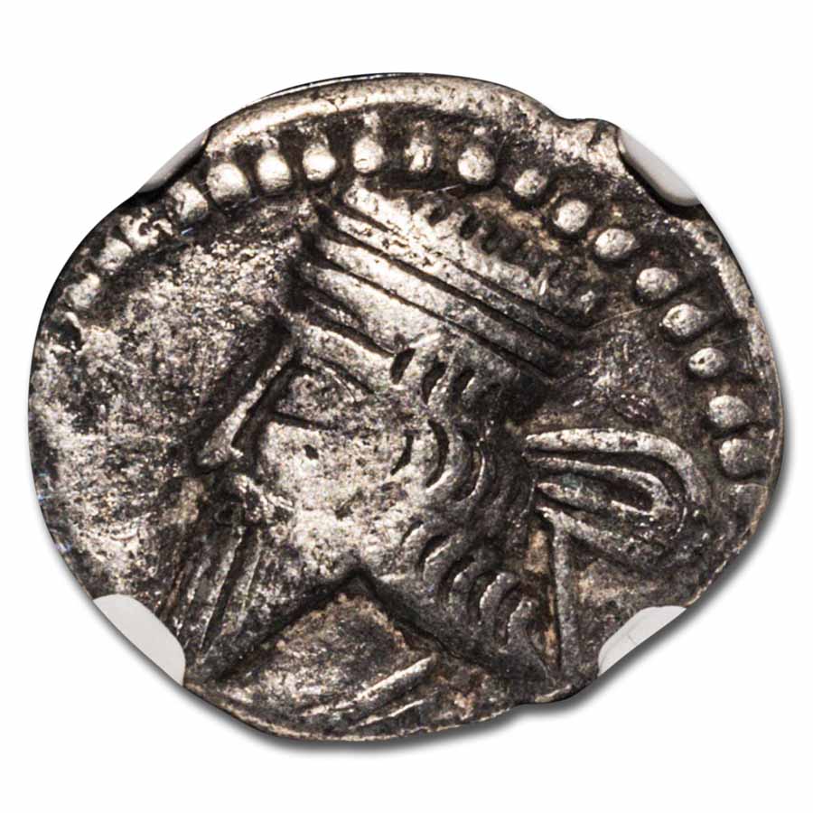 Parthian Empire Silver Drachm Pacorus (78-120 AD) Fine NGC