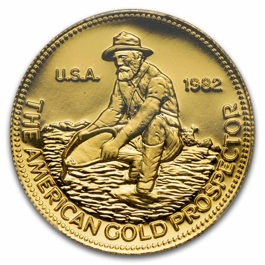 1/2 oz Gold Round - 1982 Engelhard Prospector MS-69 PCGS