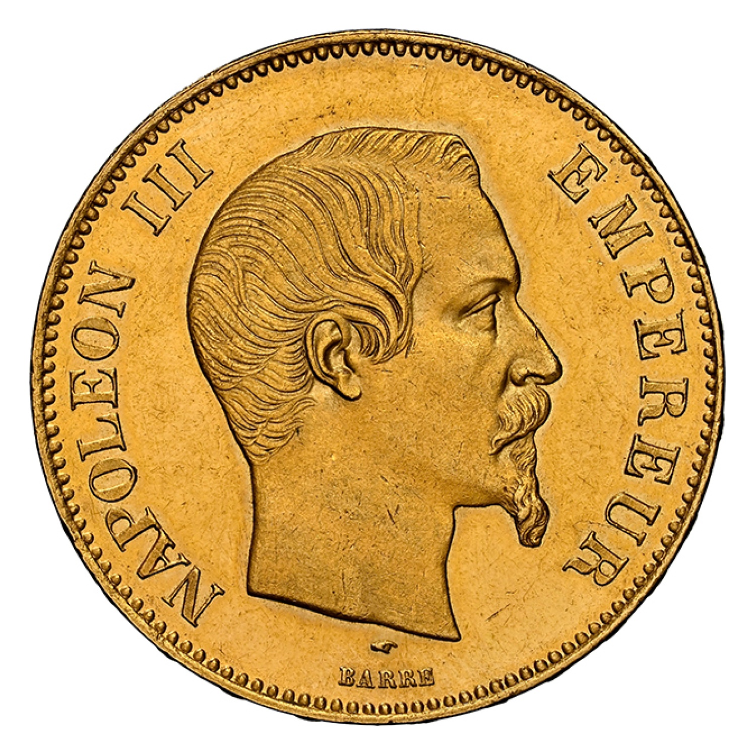 1856-A France Gold 100 Francs Napoleon III MS-63 NGC