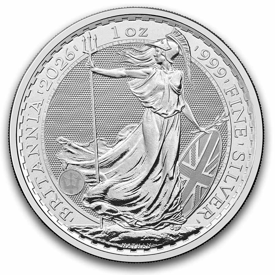 2026 Great Britain 1 oz Silver Britannia 25-Coin MintDirect® Tube