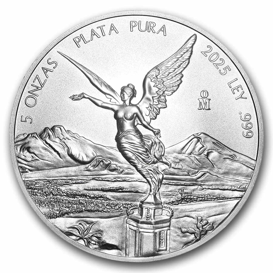 2025 Mexico 5 oz Silver Libertad MS-70 PCGS (First Day Issue)