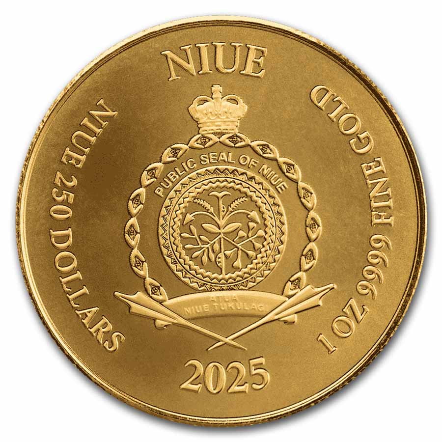 2025 Niue 1 oz Gold Proof-Like Lady Justice Coin