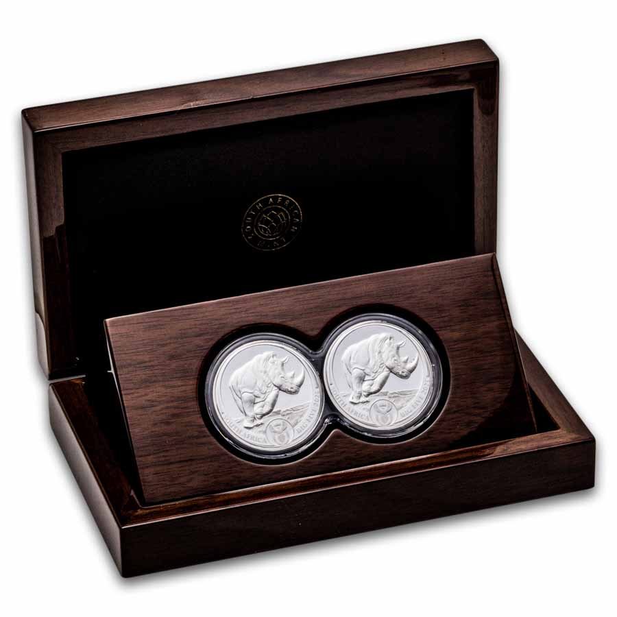2025 South Africa 2-Coin Silver Big Five Rhino Proof Set