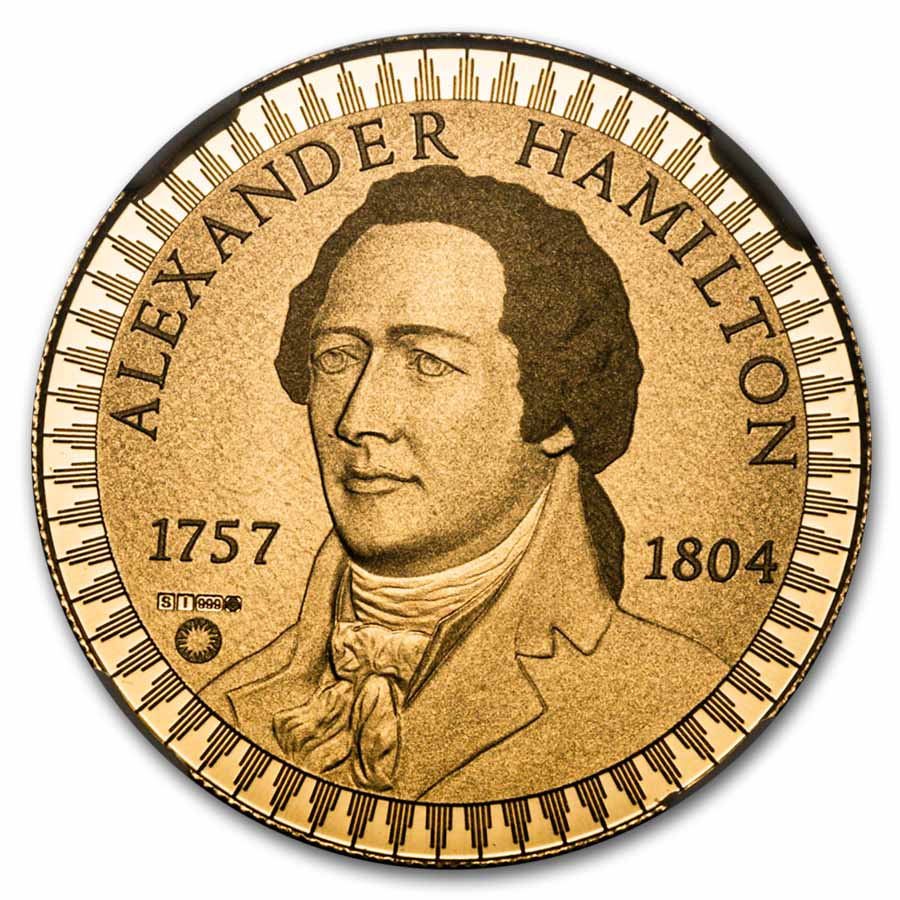 2018 1/2 oz Gold Alexander Hamilton Smithsonian Collec. PF-70 NGC