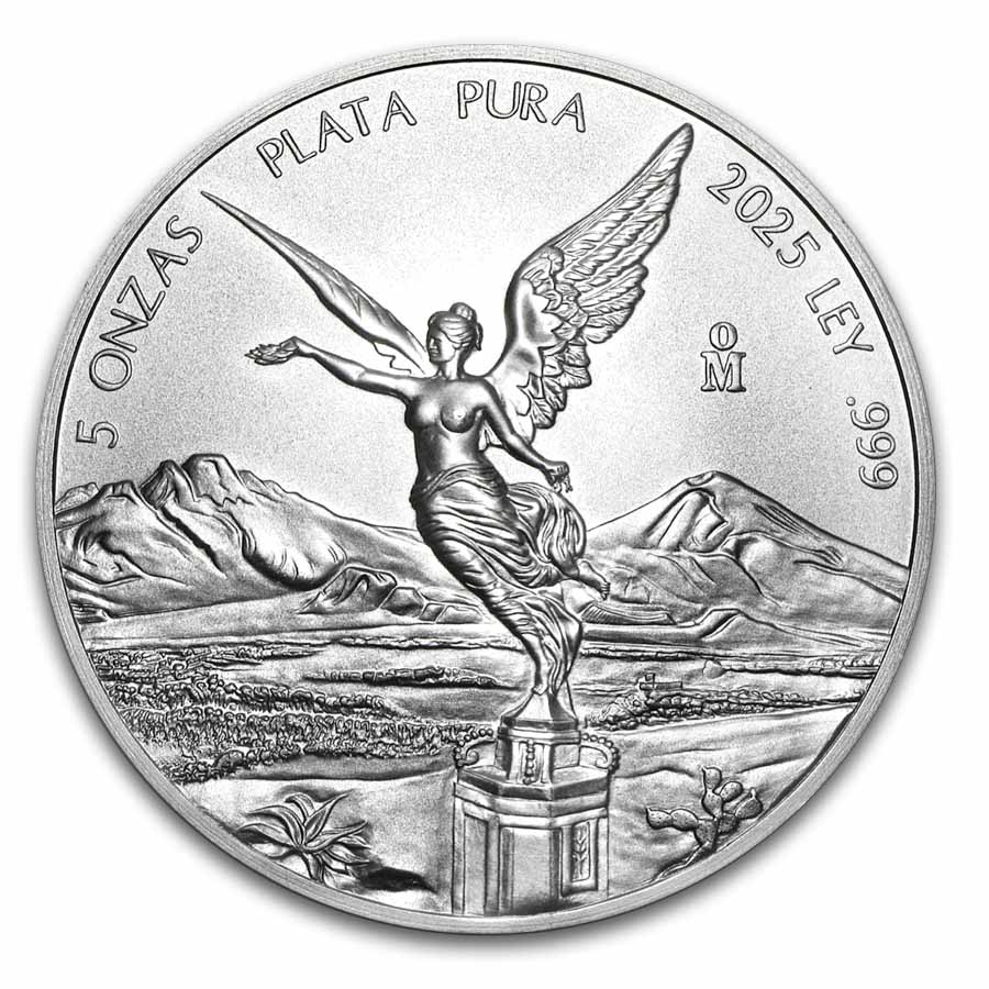 2025 Mexico 5 oz Silver Libertad PF-70 NGC (ER, Coat of Arms)