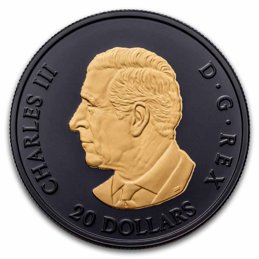 2025 Canada 1 oz Silver $20 Gilded Elegant Maple