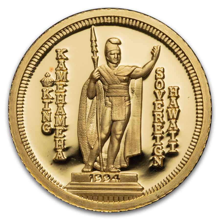 1/10 oz Gold Round - 1993 Hawaiian Proof Gold