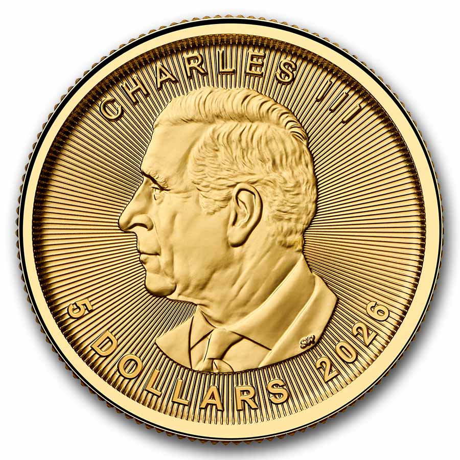 2026 Canada 1/10 oz Gold Maple Leaf BU