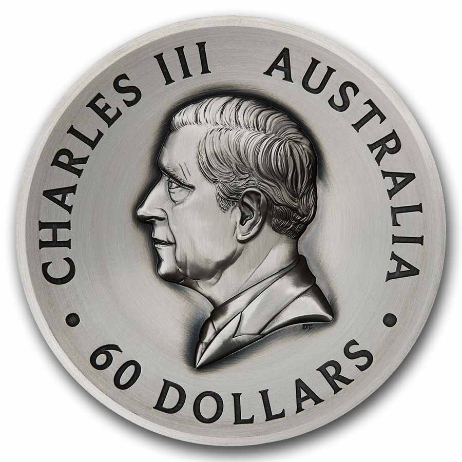 2025 Australia 2 Kilo Silver Antiqued Butterfly High Relief