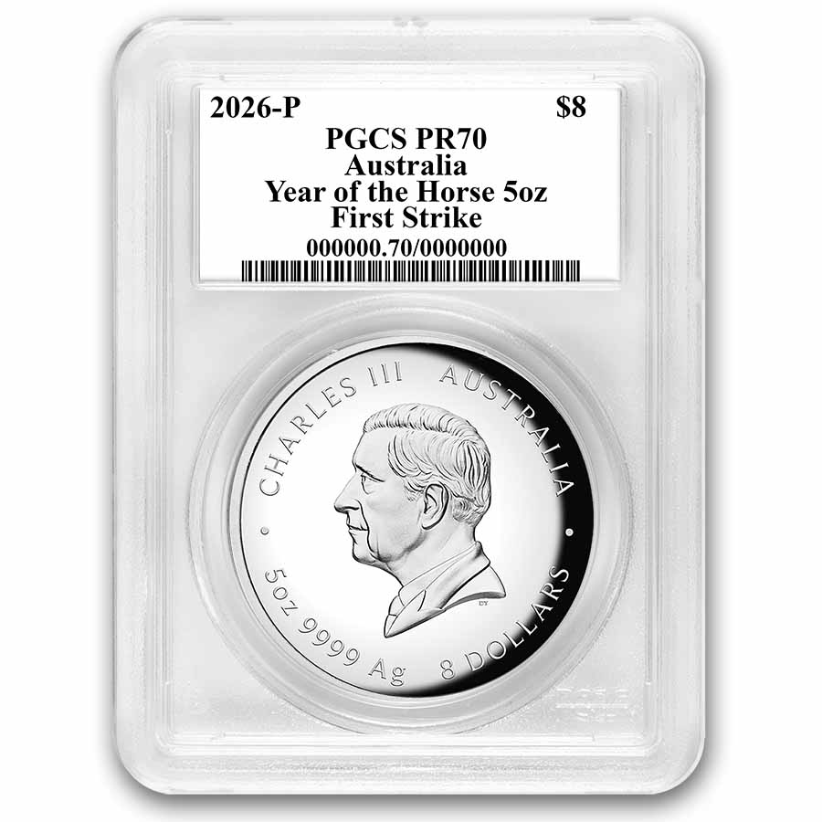 2026 Australia 5 oz Silver Horse HR PR-70 DCAM (FS, Red Label)