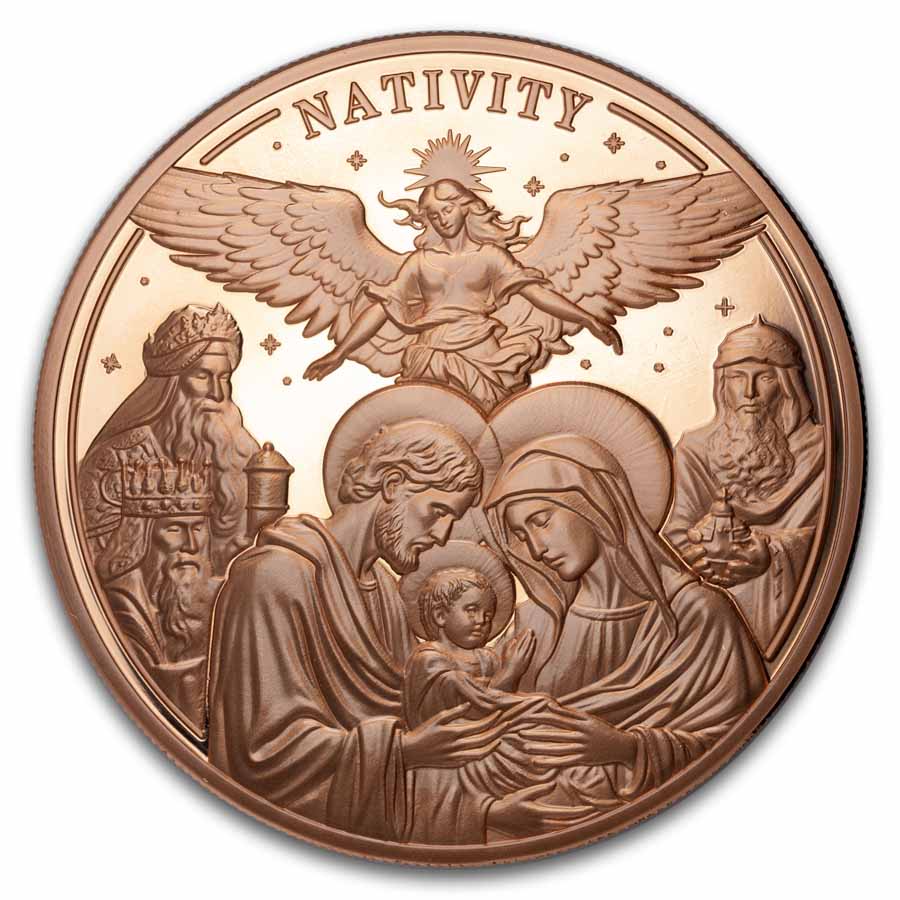 2025 Cameroon 5 oz Copper Nativity BU High Relief