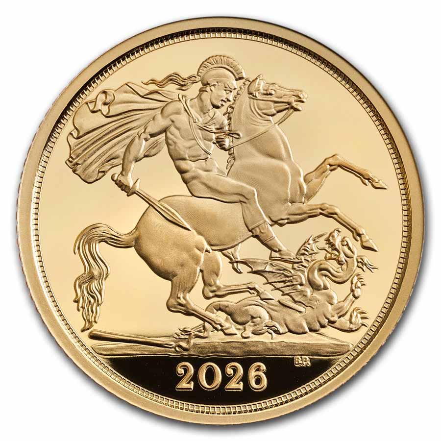 2026 Great Britain Gold Half Sovereign Proof Coin (Yellow Gold)