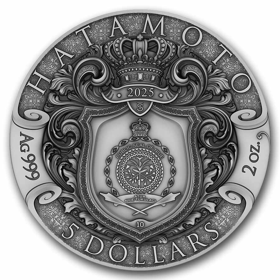 2025 Niue 2 oz Silver Hatamoto (Gilded & Colorized) w/ Box & COA