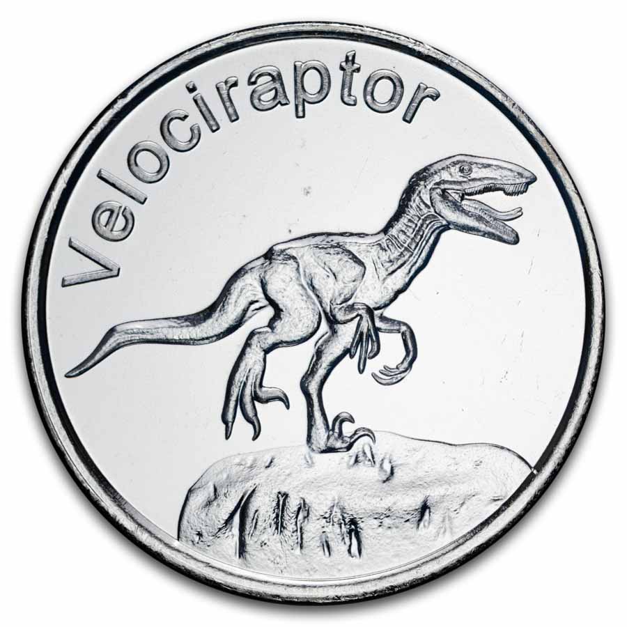 1 oz Silver Round - Velociraptor