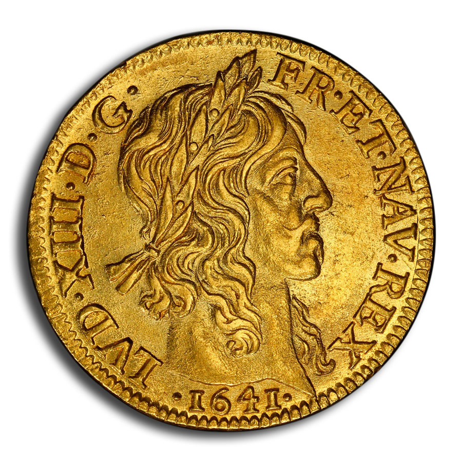 1641-A France Gold Louis d'Or Louis XIII MS-61 PCGS