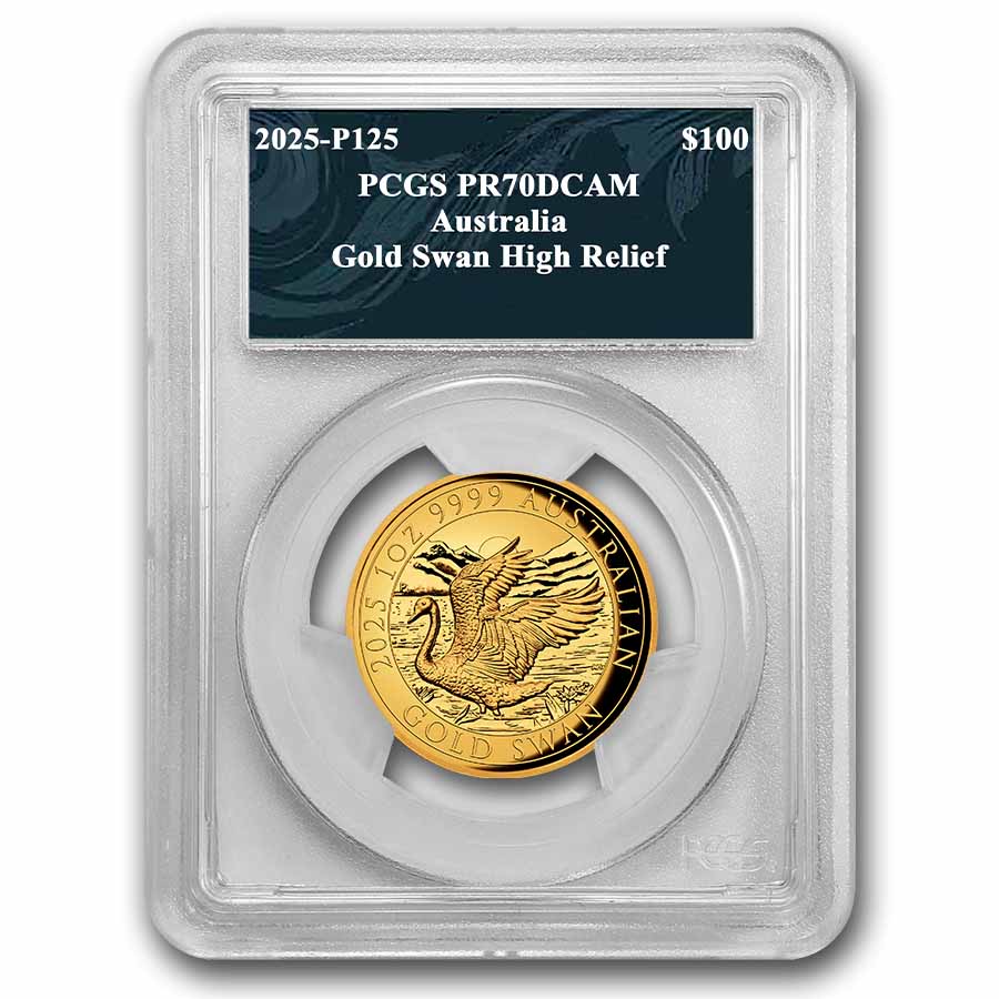 2025 Australia 1 oz Gold Swan PR-70 PCGS DCAM HR (Swan Label)