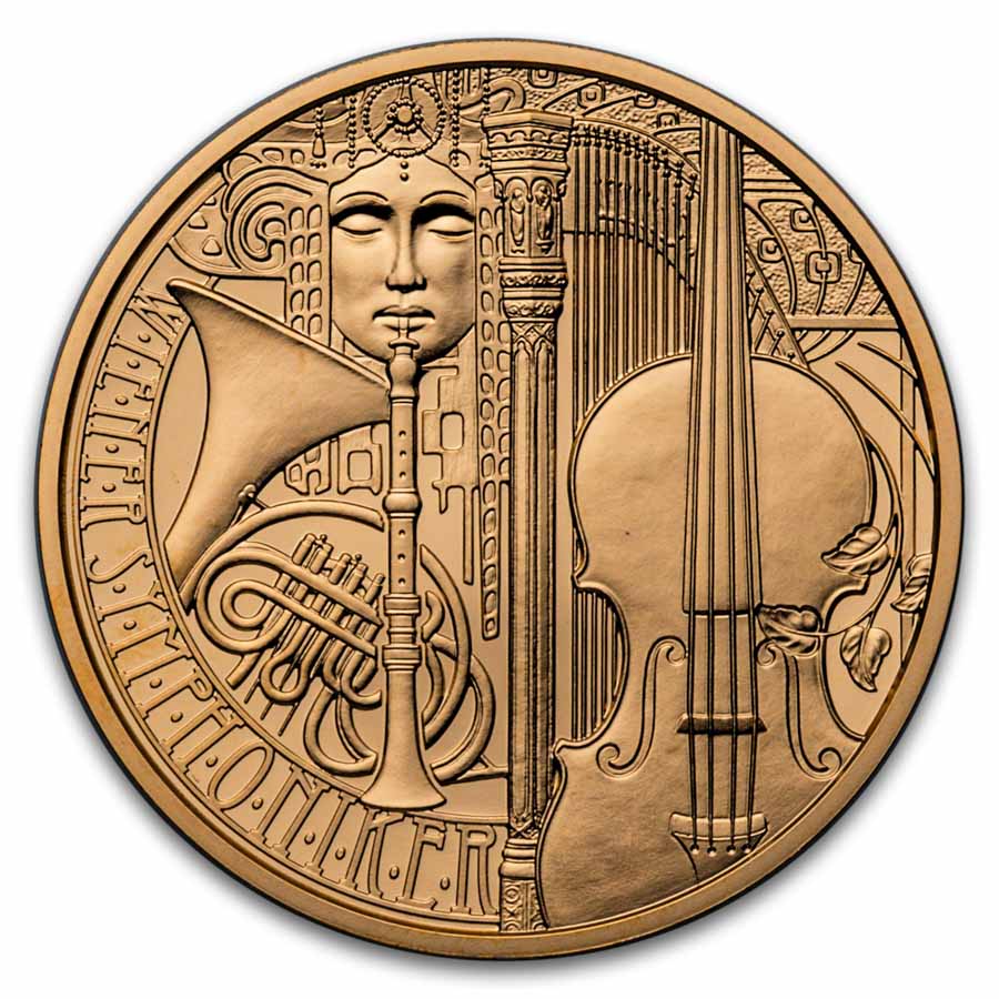 2025 Austria Pf Gold €100 125 Yrs Vienna Symphony Orchestra