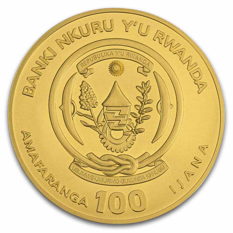2026 Rwanda 1/12 oz Gold African Ounce Spotted Hyena BU